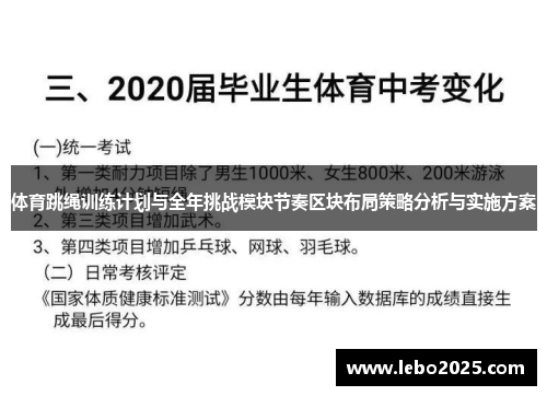 体育跳绳训练计划与全年挑战模块节奏区块布局策略分析与实施方案